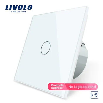 Livolo ES Standartas Touch mygtukas ,1 Gauja 2 Būdas Kontroliuoti , Balta Krištolo Skydelyje Palieskite Ekraną Sienos Žibintas , C701S-11