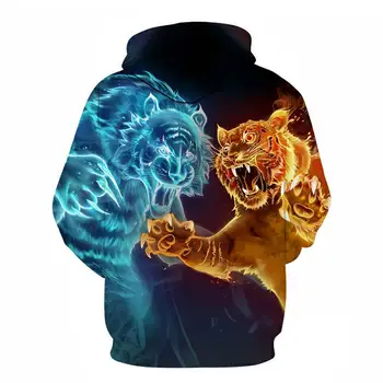 Liūtas Berniukai bluzy 3D druk cyfrowy tygrys i wilk chłopcy bluzy duży rozmiar Atsitiktinis dzieci sweter ubrania dla dzieci 2021 diesel