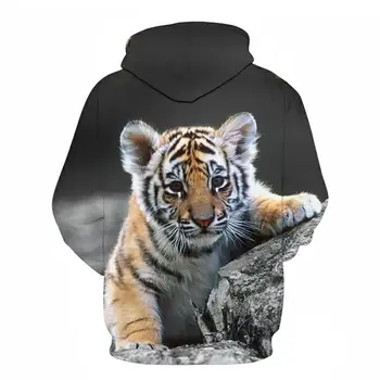 Liūtas Berniukai bluzy 3D druk cyfrowy tygrys i wilk chłopcy bluzy duży rozmiar Atsitiktinis dzieci sweter ubrania dla dzieci 2021 diesel
