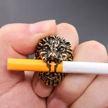 Liūtas formos metalinio Žiedo, Patvarus Reguliaraus Rūkymo Reikmenys Nešiojamų Piršto Vertus Bagažinės Cigarečių Savininko Rūkymas Nerūkantis
