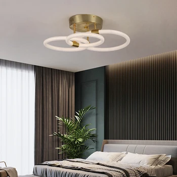 LODOOO Aukso modernios led šviestuvo apšvietimo gyvenimo kambario, miegamasis Žiedai Kūrybos Restoranas virtuvės lubų liustra, šviestuvas