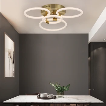 LODOOO Aukso modernios led šviestuvo apšvietimo gyvenimo kambario, miegamasis Žiedai Kūrybos Restoranas virtuvės lubų liustra, šviestuvas