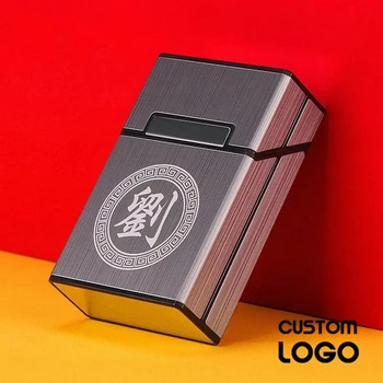 Logotipą Cigaret Atveju Aliuminio Lydinio Asmenybės Cigarečių Dėžutė Tabako Saugojimo Nešiojamų Kūrybiškumo Dovana Cigaret Priedai