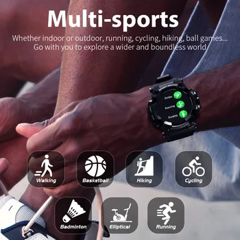LOKMAT ATAKA Jutiklinis Ekranas Smart Žiūrėti Fitness Tracker, Širdies ritmą, Kraujo Spaudimą, Stebėti Sporto vyriški Laikrodžiai, Skirta 