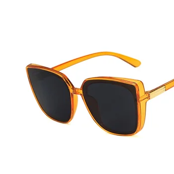 LONSY Naujas Prekės ženklas Aikštė Akiniai nuo saulės Akiniai Cat Eye Derliaus Pigūs Saulės akiniai, Juoda Moterų UV400 Oculos De Sol Feminino