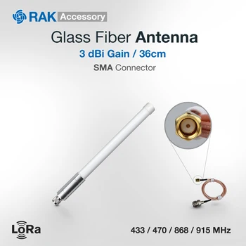 LoRa Vartai 3dbi Antena Peak Gain Stiklo Pluošto Tinklo Antena su SMA / iPEX RF Kabelį 433/470/868/915 MHz Q249