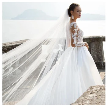 LORIE Paplūdimys Vestuvių Suknelė ilgomis Rankovėmis Linijos Derliaus Princesė Savaiminio Vestuvių Suknelė Elegantiškas Boho Paplūdimio Nuotakos Suknelė 2019
