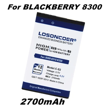 LOSONCOER 2700mAh C-S2 Blackberry Curve 8300 8310 8320 8330 8520 9300 9330 8530 8700 8703E Geros Kokybės Telefoną, Baterijos