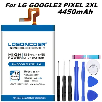 LOSONCOER 4450mAh BL-T35 Už LG Google2 Pikselių XL 2 Baterijos BL T35 BLT35+Dovana įrankiai +lipdukai