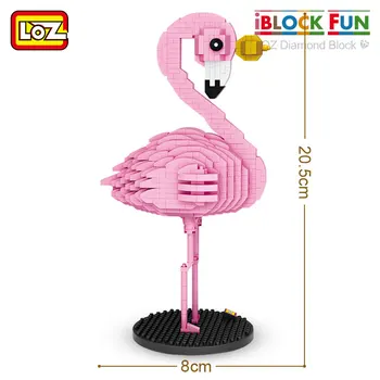LOZ Diamond mini Blokai Flamingo Žaislas Rožinis Paukštis Veiksmų Skaičius, Spalvinga Animacinių filmų Gyvūnų Švietimo Plytas, Vaikams, Vaikams, Dovanų 9205