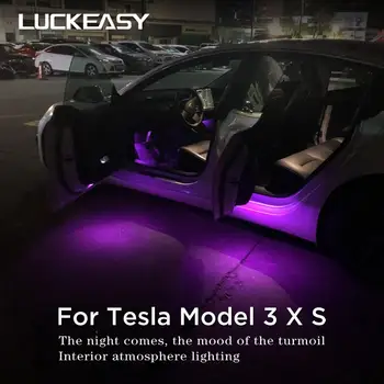 LUCKEASY Automobilių skaitymo šviesos dekoratyvinis dangtelis Tesla Model 3 2017-2021 Automobilių Skaitymo Šviesos Padengti Stickersfor