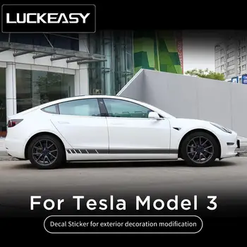 LUCKEASY Šildomi pakeitimo Automobilio spalvą lipdukai Tesla Model3 2017-2021 Lipdukas Lipdukas, skirtas išorės apdailos keitimo