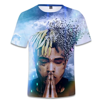 LUCKYFRIDAYF 2018 metų Hip-Hop ' o Reperis XXXTentacion 3D Print T-Shirt Trumpas Rankovėmis Vasarą T-Shirt O-Kaklo Mada kostiumas