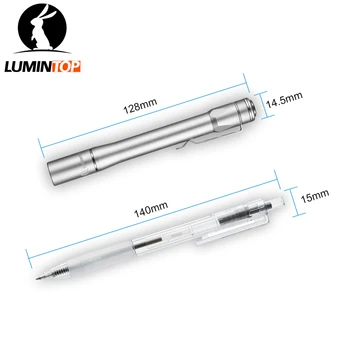 LUMINTOP Mini Pen Šviesos Sidabro IYP365 2 Būdas Režimo Jungiklis EDC Medicinos Žibintuvėlis Penlight Max 200 liumenų Nichia LED 219CT
