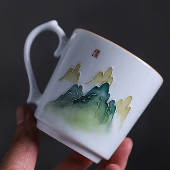 LUWU didelių pajėgumų keramikos teacup Handpainted porceliano arbatos puodeliai kinijos kung fu taurės drinkware 150ml