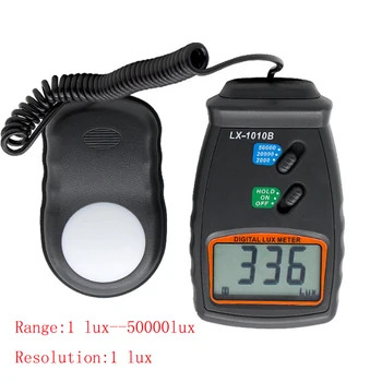 LX1010B Illuminometer 3 Asortimentą, Skaitmeninis LCD 50,000 Lux Metrų Fotometras Luxmeter Šviesos matuoklis su saugojimo krepšys