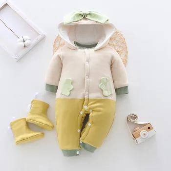 LZH 2020 m. Rudenį Atsitiktinis Sujungimas Žieminiai Kombinezonai Vaikams Tirštėti Šiltas Baby Girl Drabužius ilgomis Rankovėmis Kūdikių Berniukų Romper 0-1-2