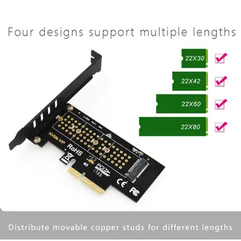 M. 2 NVMe SSD NGFF, kad PCIE X4 Adapteris Klavišą M Sąsaja Plėtimosi Kortelės Palaikymas PCI Express 3.0 x4 2230-2280 Dydis Visu Greičiu