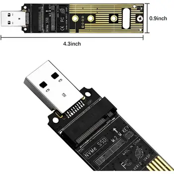 M. 2 NVME SSD USB 3.1 Adapteris Didelės spartos Priėmimas ir Atsarginės Duomenų PCI-E, USB A Tipo 3.0 Vidaus Konverteris Kortelės