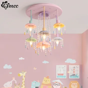 Macaron Spalvinga Kristalų Lubų Lempa, Miegamojo, vaikų Rungtynių lampe LED Lubų Šviesos mergaitė princesė namų Deco apšvietimas
