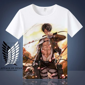 Mada Marškinėliai Vyrams Anime Ataka Titan 3 Eren Mikasa Cosplay O-Kaklo Spausdinti Moterų marškinėliai trumpomis Rankovėmis Viršūnes Tee
