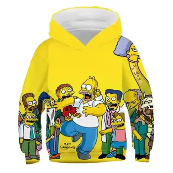 Mados 3D Bart Simpson Hoodies mergina 2020 Kokybės berniukas drabužius Harajuku Laisvalaikio Megztiniai Naujovė Sportinę Puloveris Streetwear