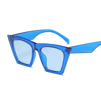 Mados Derliaus Ponios Negabaritinių Cat Eye Akiniai Nuo Saulės Moterims Prekės Ženklo Dizaineris Prabanga Veidrodžio Blue Saulės Akiniai Moterų Oculos