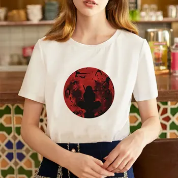 Mados Derliaus Streetwear Uchiha Itachi Spausdinti Negabaritinių Marškinėliai Moteriška Kawaii Anime T-shirt Moterims, Drabužiai, O-kaklo trumpomis Rankovėmis