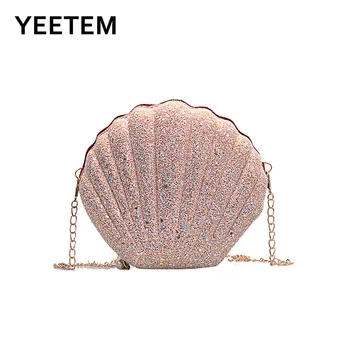 Mados grandinės pearl china pokylių šalies blizga mini shell maišelį lady messenger krepšys, piniginė piniginės ir rankinės prabangos dizaineris