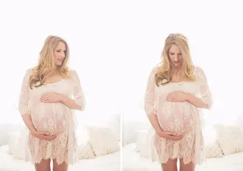 Mados Nėštumo Suknelė Fotosesiją Motinystės Suknelė Fotografijos Seksualus Nėriniai