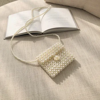 Mados Perlų maišelį zawalcowany telefono dėklas krepšys moterims vakarą, šaliai, rankinės vasarą naujų prabangos prekės didmeninė