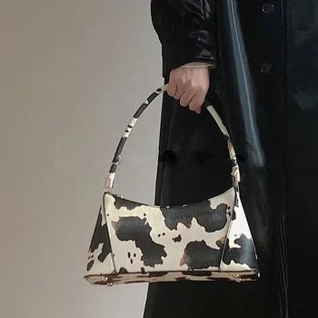 Mados pieno karvė spaudinių moters pečių maišą Mažų Maišelių Mergina pu odos krepšiai paprastas atsitiktinis elegantiškas klasikinio lady rankinės