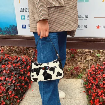 Mados Rankinės moterims 2020 dizaineris prabanga naujas retro karvė pastebėtas mažas kvadratas maišelį asmenybės ponios rankinėje stilingas piniginės
