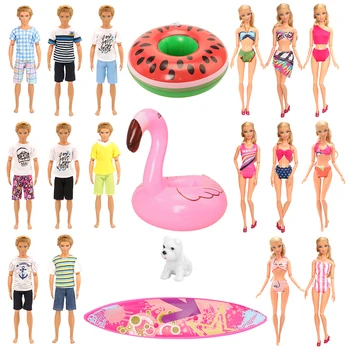 Mados Rankų darbo Ken drabužiai, Lėlės Priedai Burlenčių Vaikams, Žaislai Vasaros Kostiumas Rinkiniai Plaukti Dėvėti Barbie Geriausias 