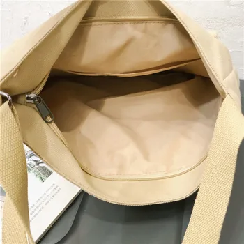 Mados vientisos spalvos Drobė Vieno peties maišas korėjos Didelės talpos Moterų maišelį 2020 naujus produktus Studentų Crossbody maišą knygų krepšys