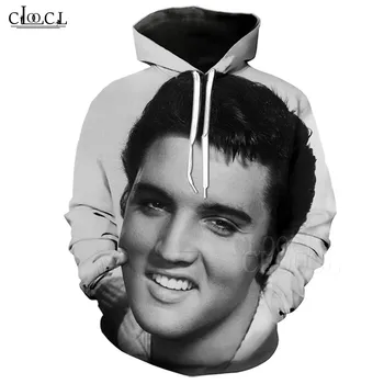 Mados Vyrų Hoodie Dainininkas Elvis Presley, Negabaritinių Moterys Vyrai Bliuzono Harajuku Atsitiktinis Marškinėlius 3D Atspausdintas Hoodies Sportinę Kailis