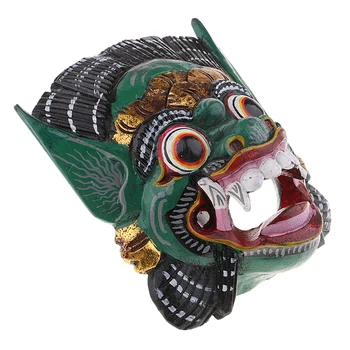 MagiDeal Senovinių Azijos Tailandas Medinė Skulptūra Veido Kaukė Sienos Kabo Dailė ir Amatai 