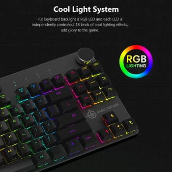 MAGIJA-REFINER MK11 USB Laidinio ir Belaidžio BT 3.0 Mechaninė Klaviatūra Žaidimų Klaviatūra RGB Apšvietimą Išjungti 87 klavišus Gamer