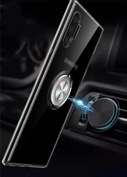 Magnetas Žiedas Aiškiai Samsung Galaxy S20 Ultra S10 10 Pastaba Plus S10E 9 8 Skaidrus Bumper Case For Samsung S10 S20 Plius