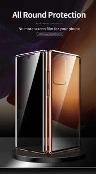 Magnetinio Adsorbcijos Metalo bamperis atveju AntiSpy Privatumo Grūdintas Stiklas Screen Protector For Samsung Galaxy Note 20 Ultra/20 Pastaba