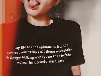 Mano gyvenime yra tai, kad epizodas draugų ross moterų mados grynas marškinėliai jaunų hipster grunge tumblr derliaus tees meno viršūnes - L343