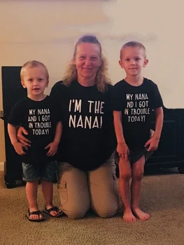 Mano Nana ir aš Turiu Bėdą, Šiandien aš Nana Marškinėliai Močiutė T-Shirt Nana ir Grandkids Marškinėliai Vasarą Šeimos Atitikimo Tshirts