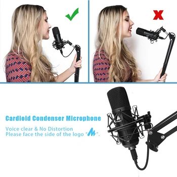 MAONO Profesionalus Studija Mikrofonas Podcast USB Mikrofonas Karaoke Rinkinys Kondensatoriaus Mikrofonas Kompiuterio 