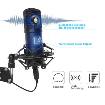 MAONO Profesionalus Studija Mikrofonas Podcast USB Mikrofonas Karaoke Rinkinys Kondensatoriaus Mikrofonas Kompiuterio 