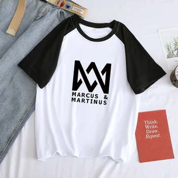 MARCUS & MARTINUS Vasaros Marškinėliai Atsitiktinis Streetwear Hip-Hop Mados Kontrasto Spalvų Spliced Vyrai Laisvi Trumpas Rankovės Marškinėliai Homme