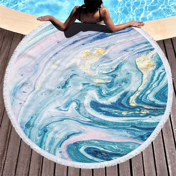 Marmuro Didelės Apvalios Paplūdimio Rankšluostį Suaugusiųjų Spalvinga Dreni Modelis Mikropluošto Dušas, Vonia, Rankšluostis Kelionės Antklodė Plaukimo Dangtis