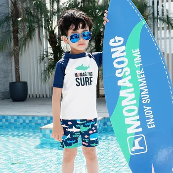 Maudymosi kostiumėlį Vaikai 3-Gabalas UPF50 Vaikų Plaukimo Kostiumas Berniukams Rashguard 2019 M. Vasaros Maudymosi Drabužius Berniukas Bamblys maudymosi Kostiumėliai Paplūdimio