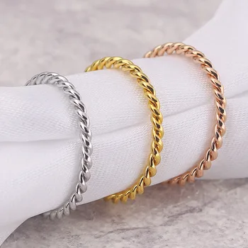 Mažas twist korėjos mados naujų nerūdijančio plieno twist moterų žiedas 2020 asmenybės uodega žiedas papuošalai vestuvių įsitraukė žiedas