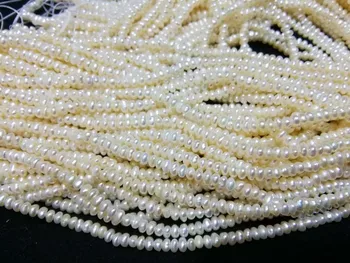 Mažesnio dydžio, gėlo vandens perlų baroko 3-4mm prarasti pobūdžio karoliukų padaryti papuošalai karoliai 14inch FPPJ didmeninės