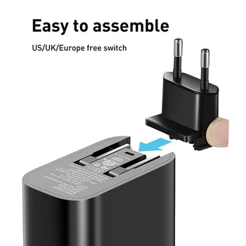 Mcdodo 30W PD USB Įkroviklis 3 1. ES ir JAV, UK Plug Kelionės Sienelės Adapteris, skirtas 